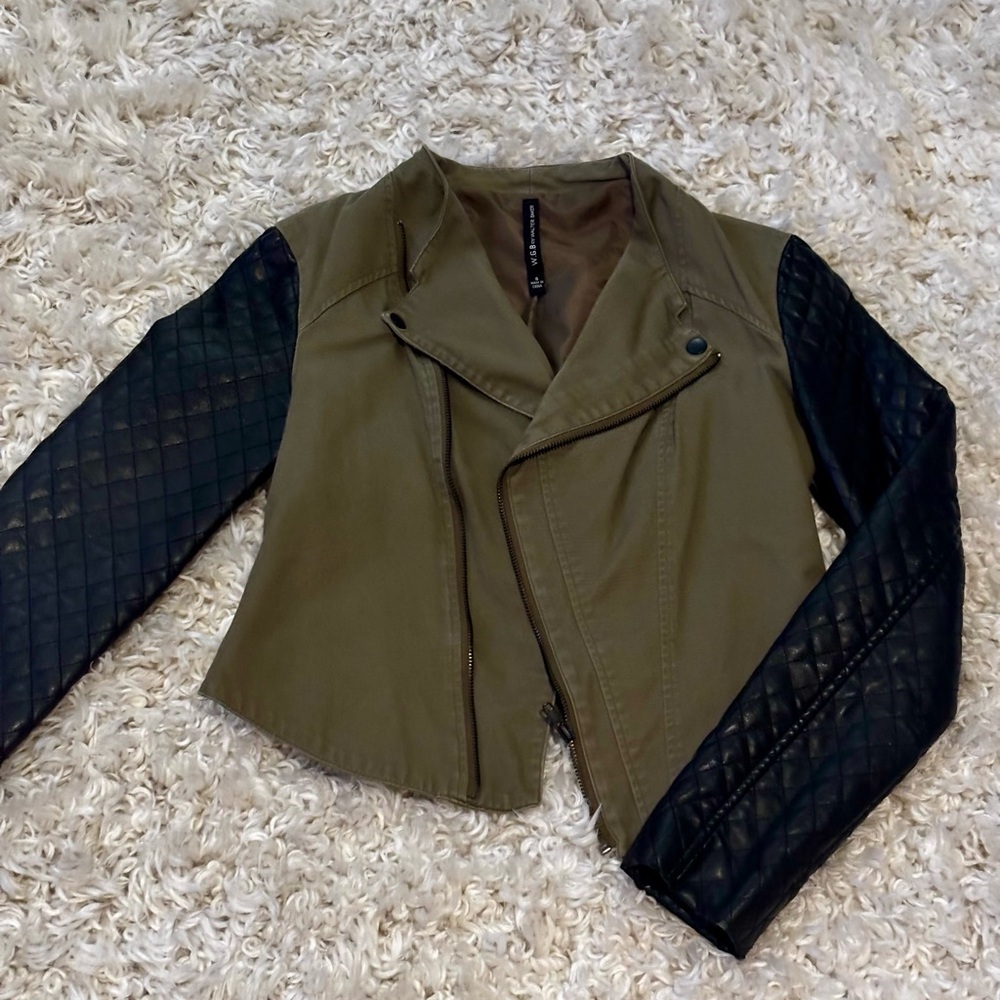 WGB Walter Baker Green and Black Quilted Jacket